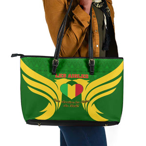 Support Les Aigles Du Mali - Mali Football Leather Tote Bag