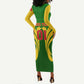 Support Les Aigles Du Mali - Mali Football Long Sleeve Bodycon Dress LT01