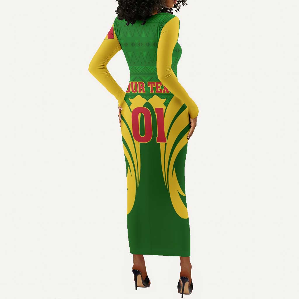 Support Les Aigles Du Mali - Mali Football Long Sleeve Bodycon Dress LT01