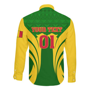 Support Les Aigles Du Mali - Mali Football Long Sleeve Button Shirt