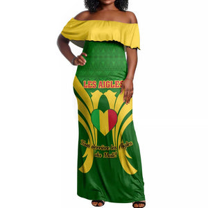 Support Les Aigles Du Mali - Mali Football Off Shoulder Maxi Dress