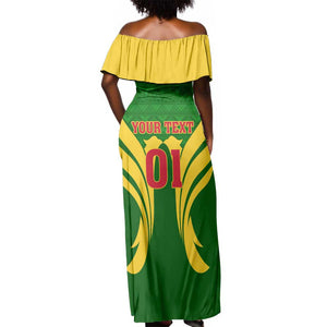 Support Les Aigles Du Mali - Mali Football Off Shoulder Maxi Dress