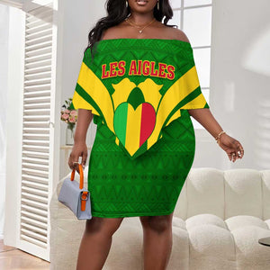 Support Les Aigles Du Mali - Mali Football Off Shoulder Short Dress LT01