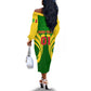 Support Les Aigles Du Mali - Mali Football Off The Shoulder Long Sleeve Dress