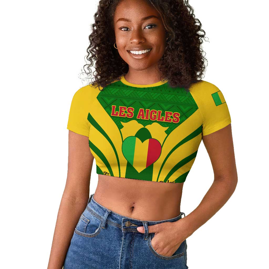 Support Les Aigles Du Mali - Mali Football Raglan Cropped T shirt