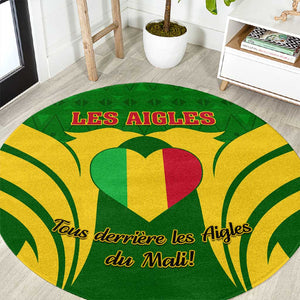 Support Les Aigles Du Mali - Mali Football Round Carpet