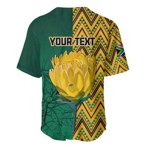 Personalized South Africa Baseball Jersey with Springbok and Proteas African Pattern