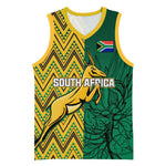 Personalized South Africa Basketball Jersey with Springbok and Proteas African Pattern LT01