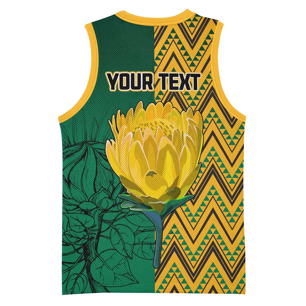 Personalized South Africa Basketball Jersey with Springbok and Proteas African Pattern LT01