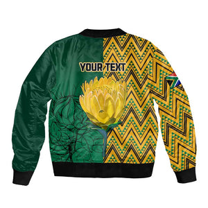 Personalized South Africa Bomber Jacket with Springbok and Proteas African Pattern