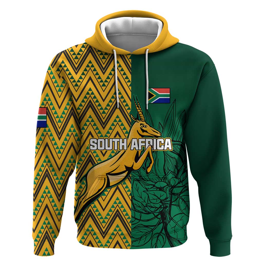 Personalized South Africa Hoodie with Springbok and Proteas African Pattern