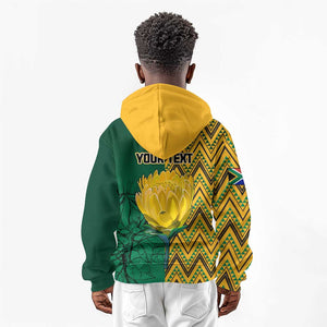 Personalized South Africa Kid Hoodie with Springbok and Proteas African Pattern