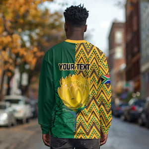 Personalized South Africa Long Sleeve Shirt with Springbok and Proteas African Pattern LT01