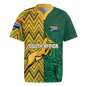 Personalized South Africa Rugby Jersey with Springbok and Proteas African Pattern