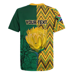 Personalized South Africa Rugby Jersey with Springbok and Proteas African Pattern