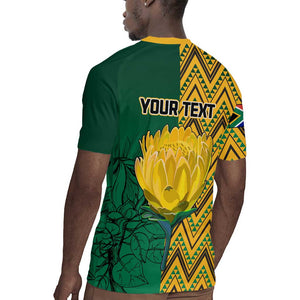 Personalized South Africa Rugby Jersey with Springbok and Proteas African Pattern