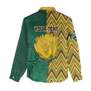 Personalized South Africa Women Casual Shirt with Springbok and Proteas African Pattern