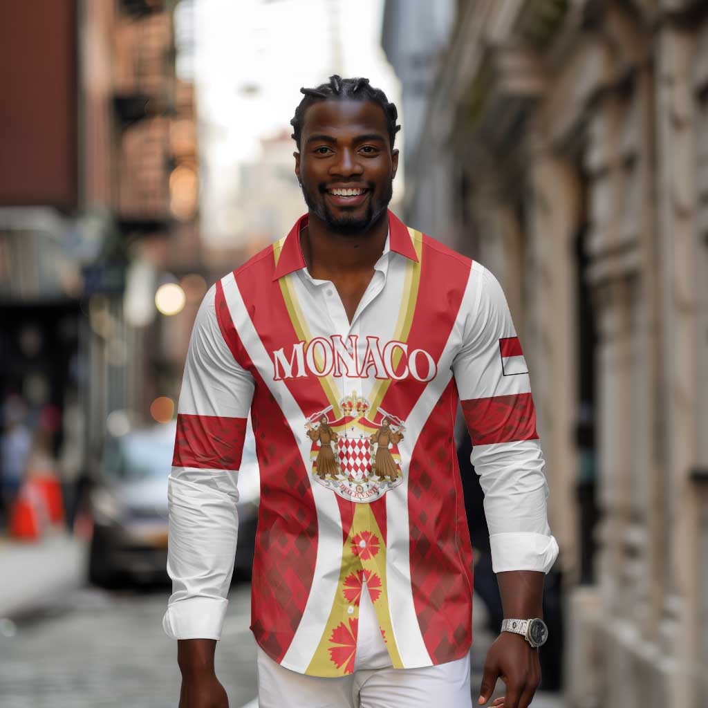 Personalized Monaco Long Sleeve Button Shirt Deo Juvante Sporty Style