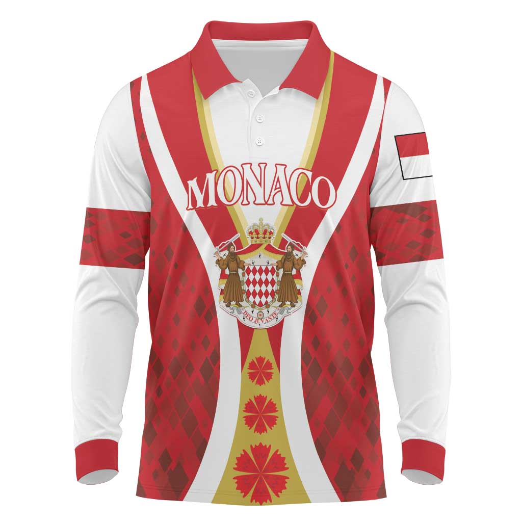 Personalized Monaco Long Sleeve Polo Shirt Deo Juvante Sporty Style