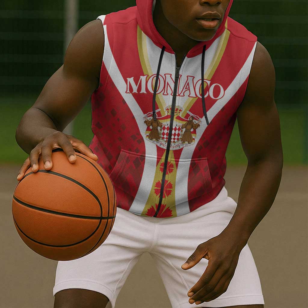 Personalized Monaco Sleeveless Zip Hoodie Deo Juvante Sporty Style - African Pride