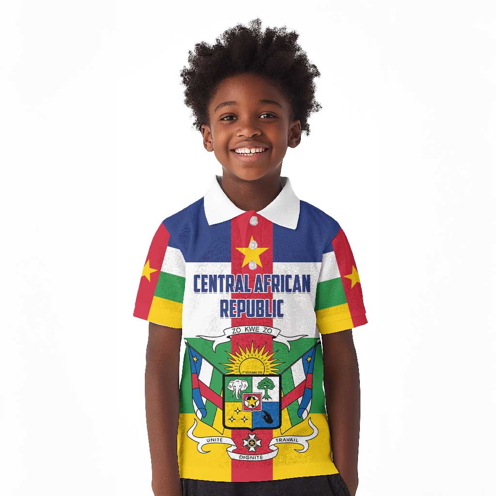 Personalized Central African Republic Kid Polo Shirt African Zo Kwe Zo