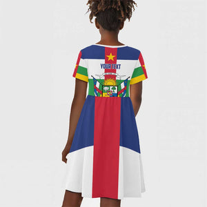 Personalized Central African Republic Kid Short Sleeve Dress African Zo Kwe Zo