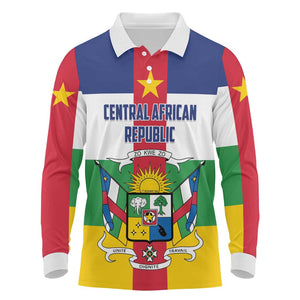 Personalized Central African Republic Long Sleeve Polo Shirt African Zo Kwe Zo