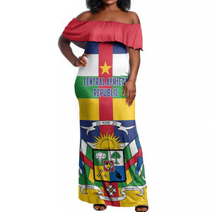 Personalized Central African Republic Off Shoulder Maxi Dress African Zo Kwe Zo