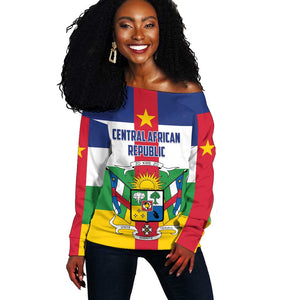 Personalized Central African Republic Off Shoulder Sweater African Zo Kwe Zo