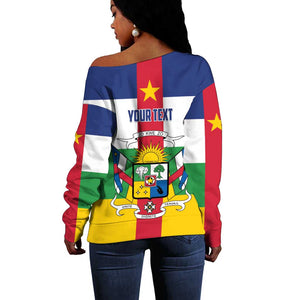 Personalized Central African Republic Off Shoulder Sweater African Zo Kwe Zo