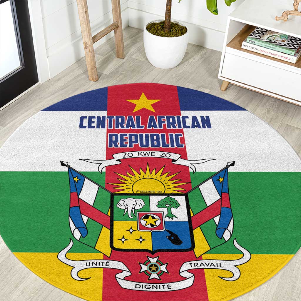 Central African Republic Round Carpet African Zo Kwe Zo