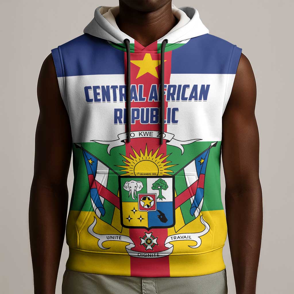 Personalized Central African Republic Sleeveless Hoodie African Zo Kwe Zo - African Pride