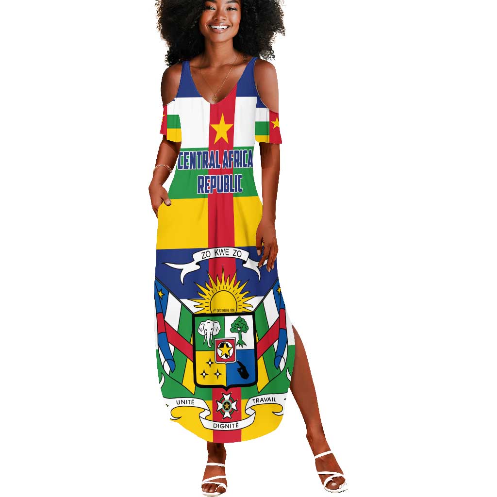 Personalized Central African Republic Summer Maxi Dress African Zo Kwe Zo