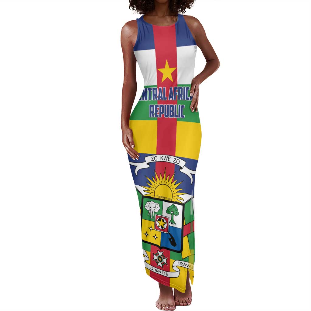 Personalized Central African Republic Tank Maxi Dress African Zo Kwe Zo