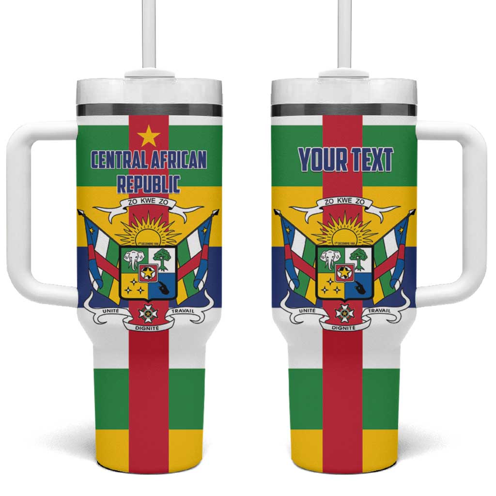 Personalized Central African Republic Tumbler With Handle African Zo Kwe Zo