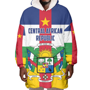 Personalized Central African Republic Wearable Blanket Hoodie African Zo Kwe Zo