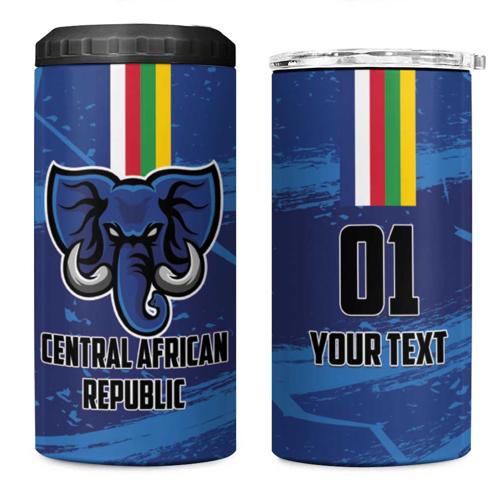 Custom Central African Republic Football 4 in 1 Can Cooler Tumbler African Come On Les Fauves