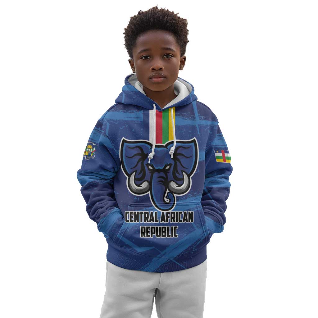 Custom Central African Republic Football Kid Hoodie African Come On Les Fauves