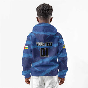 Custom Central African Republic Football Kid Hoodie African Come On Les Fauves