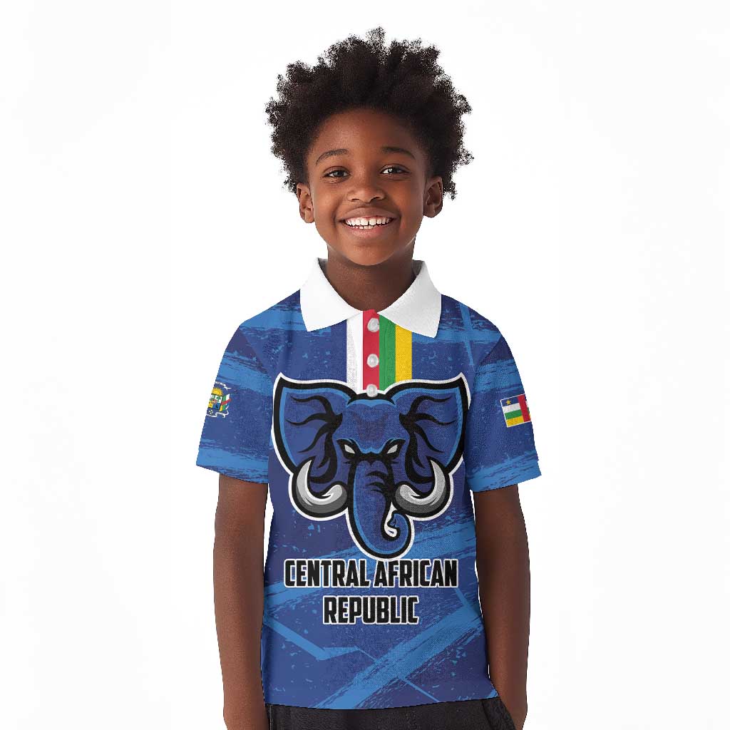 Custom Central African Republic Football Kid Polo Shirt African Come On Les Fauves