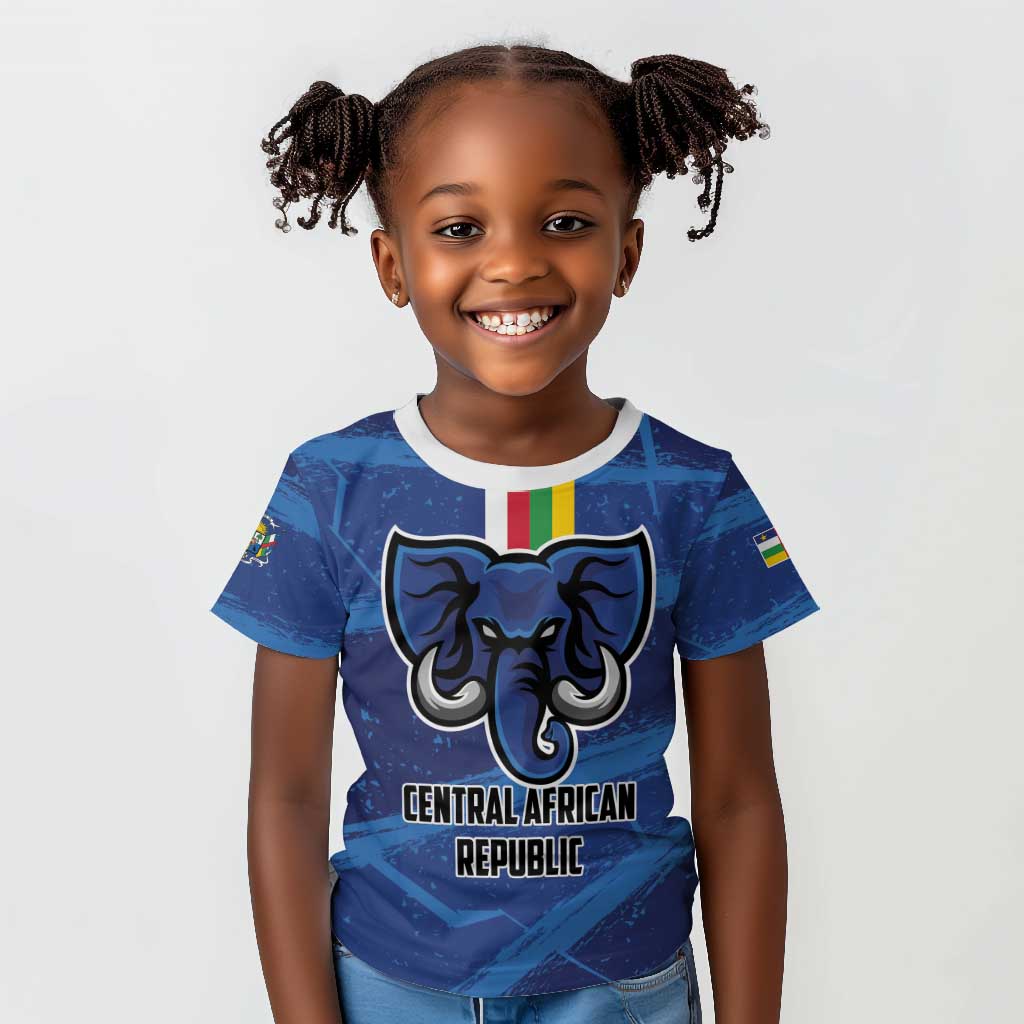 Custom Central African Republic Football Kid T shirt African Come On Les Fauves