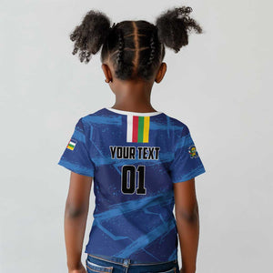 Custom Central African Republic Football Kid T shirt African Come On Les Fauves