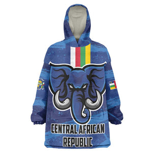 Custom Central African Republic Football KId Wearable Blanket Hoodie African Come On Les Fauves