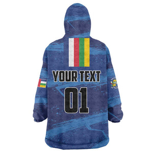 Custom Central African Republic Football KId Wearable Blanket Hoodie African Come On Les Fauves