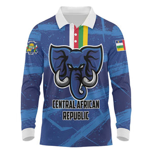 Custom Central African Republic Football Long Sleeve Polo Shirt African Come On Les Fauves