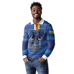 Custom Central African Republic Football Long Sleeve Polo Shirt African Come On Les Fauves