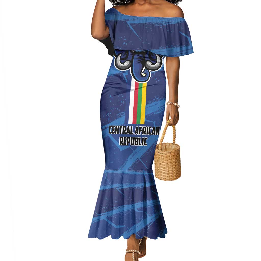 Custom Central African Republic Football Mermaid Dress African Come On Les Fauves