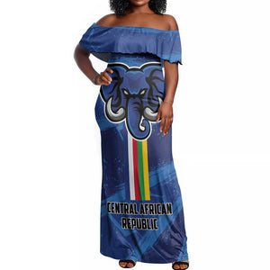 Custom Central African Republic Football Off Shoulder Maxi Dress African Come On Les Fauves