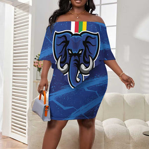 Custom Central African Republic Football Off Shoulder Short Dress African Come On Les Fauves