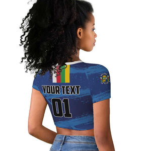 Custom Central African Republic Football Raglan Cropped T shirt African Come On Les Fauves